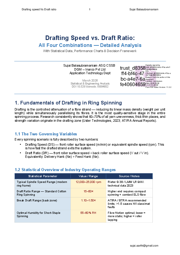 (PDF) Drafting Speed vs. Draft Ratio: All Four Combinations -Detailed ...
