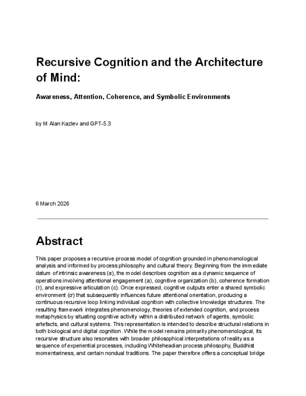 (PDF) Recursive Cognition and the Architecture of Mind