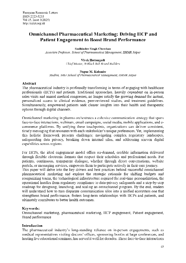 (PDF) Omnichannel Pharmaceutical Marketing Driving HCP and Patient ...