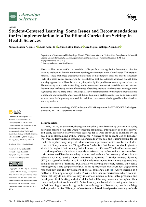 (PDF) Student-Centered Learning: Some Issues and Recommendations for ...