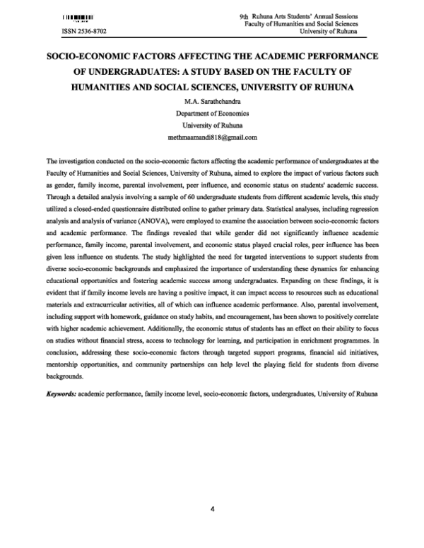 (PDF) Socio-economic factors affecting the academic performance of ...