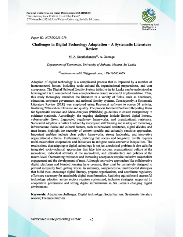 (PDF) Challenges in Digital Technology Adaptation – A Systematic ...