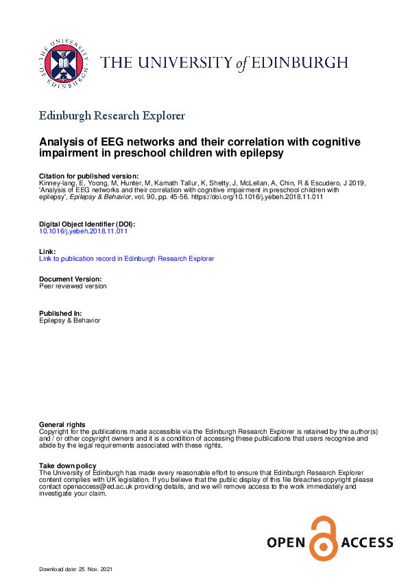 (PDF) Analysis of EEG networks and their correlation with cognitive ...