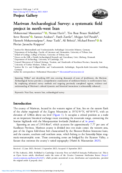 (PDF) Mariwan Archaeological Survey: a systematic field project in ...