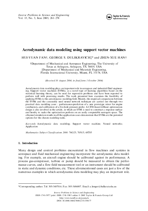 (PDF) Aerodynamic data modeling using support vector machines