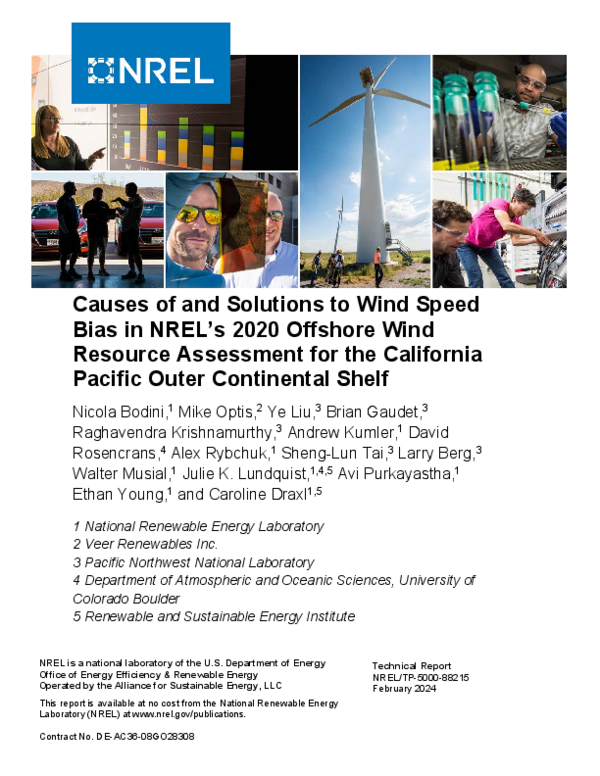 (PDF) Causes of and Solutions to Wind Speed Bias in NREL's 2020 ...