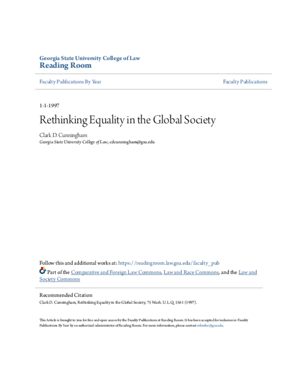 (PDF) Rethinking Equality in the Global Society