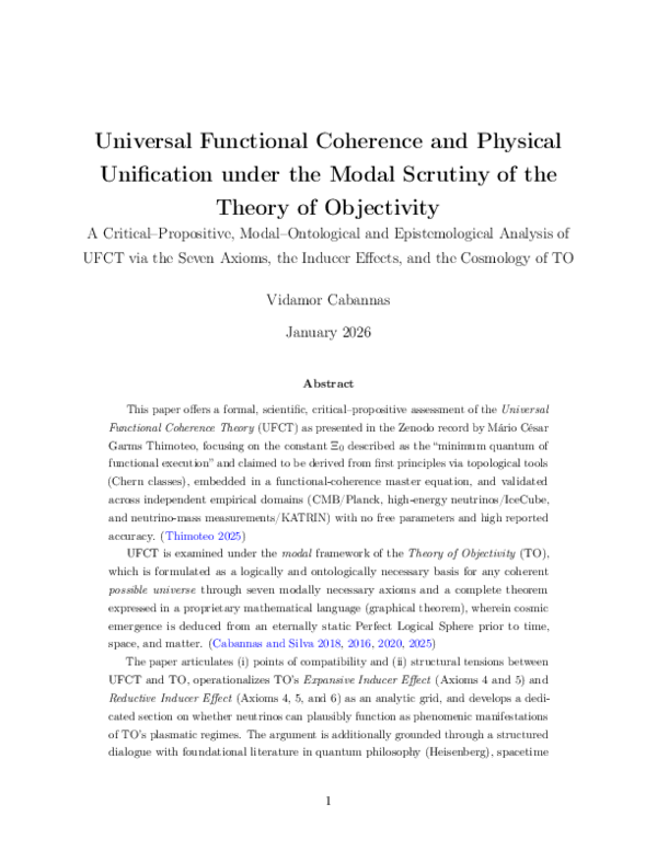 (PDF) Universal Functional Coherence and Physical Unification under the ...
