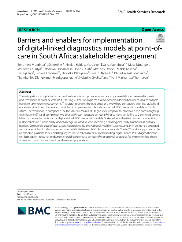 (PDF) Barriers and enablers for implementation of digital-linked ...