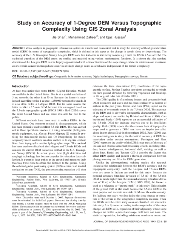 (PDF) Study on Accuracy of 1-Degree DEM Versus Topographic Complexity ...
