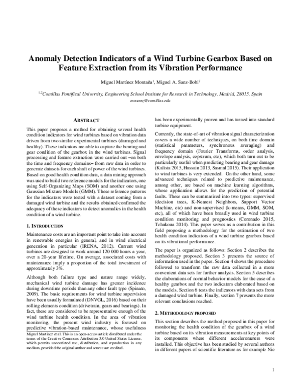 (PDF) Anomaly Detection Indicators of a Wind Turbine Gearbox Based on ...