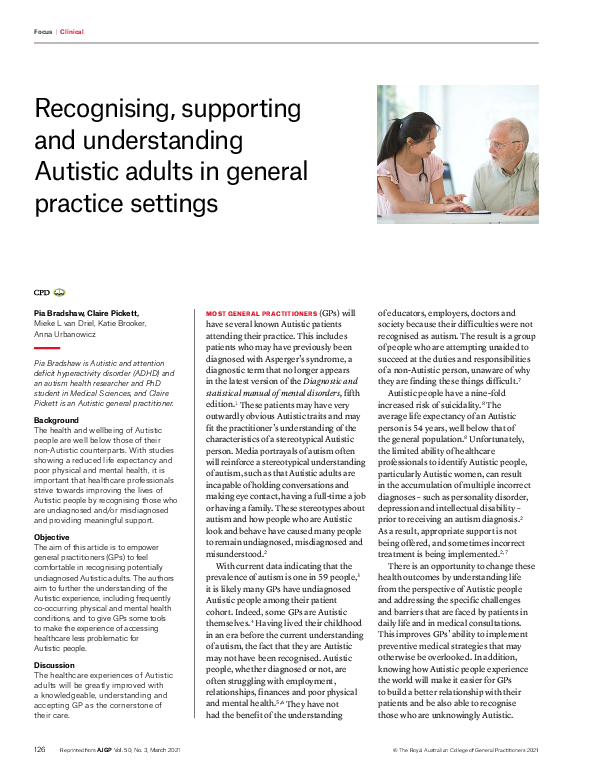 (PDF) Recognising, supporting and understanding Autistic adults in ...