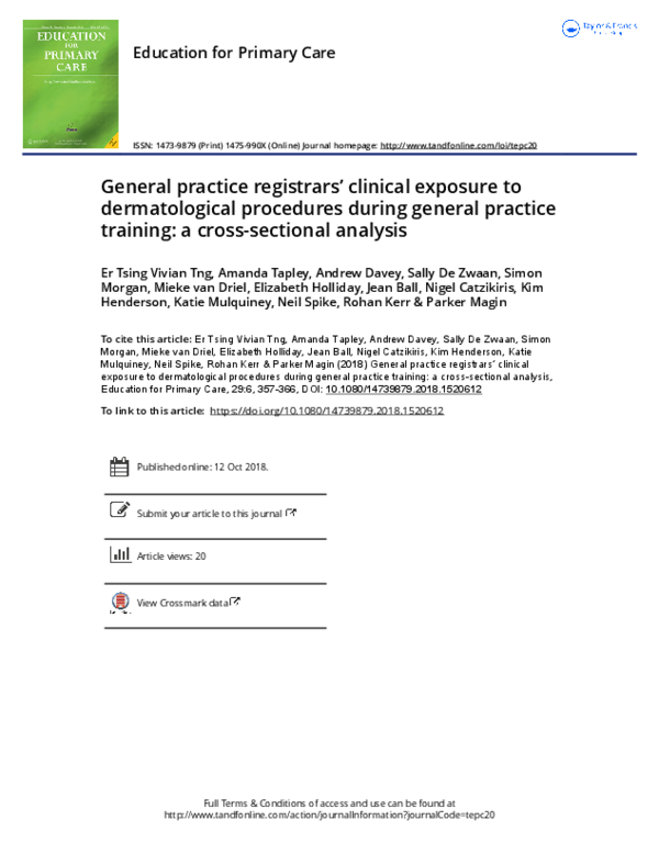 (PDF) General practice registrars’ clinical exposure to dermatological ...