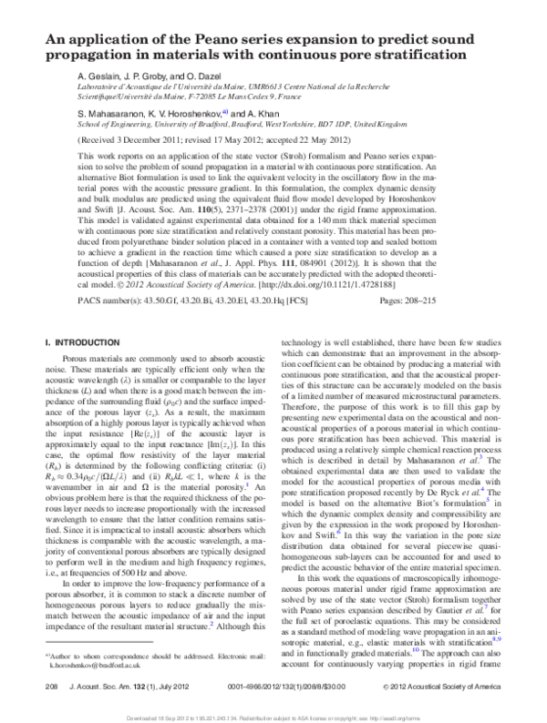 (PDF) An application of the Peano series expansion to predict sound ...