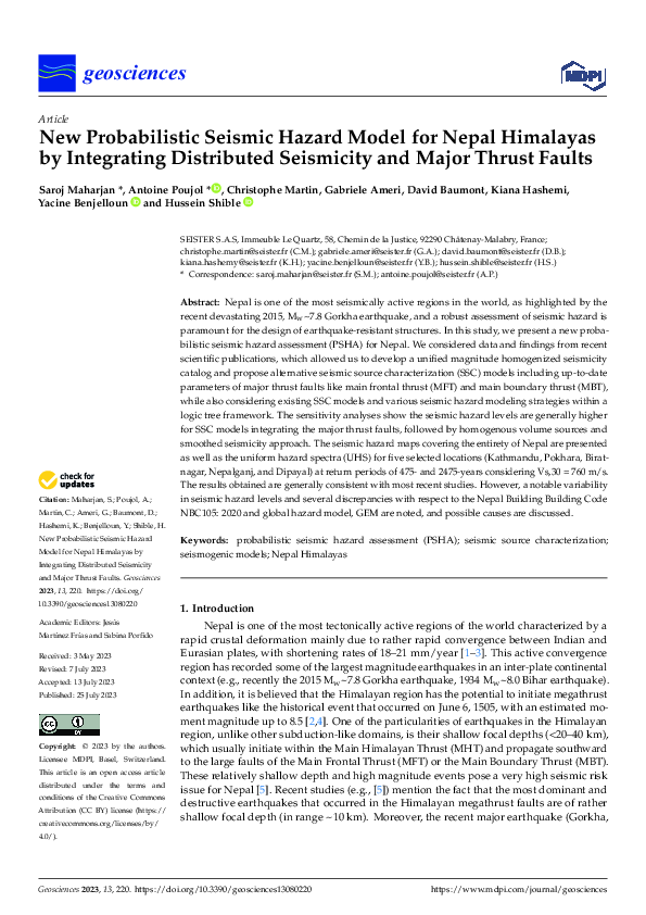 (PDF) New Probabilistic Seismic Hazard Model for Nepal Himalayas ...