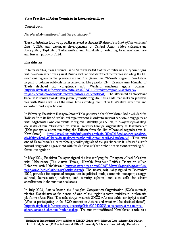 (PDF) State Practice of Asian Countries in International Law