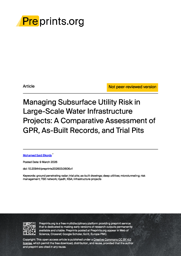 (PDF) Managing Subsurface Utility Risk in Large-Scale Water ...
