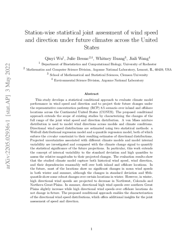 (PDF) Station-wise statistical joint assessment of wind speed and ...