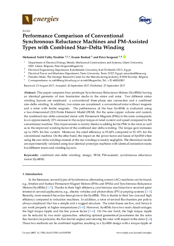 (PDF) Performance Comparison of Conventional Synchronous Reluctance ...
