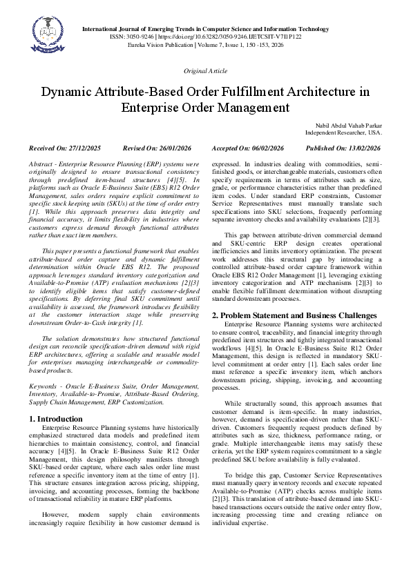 (PDF) Dynamic Attribute-Based Order Fulfillment Architecture in ...