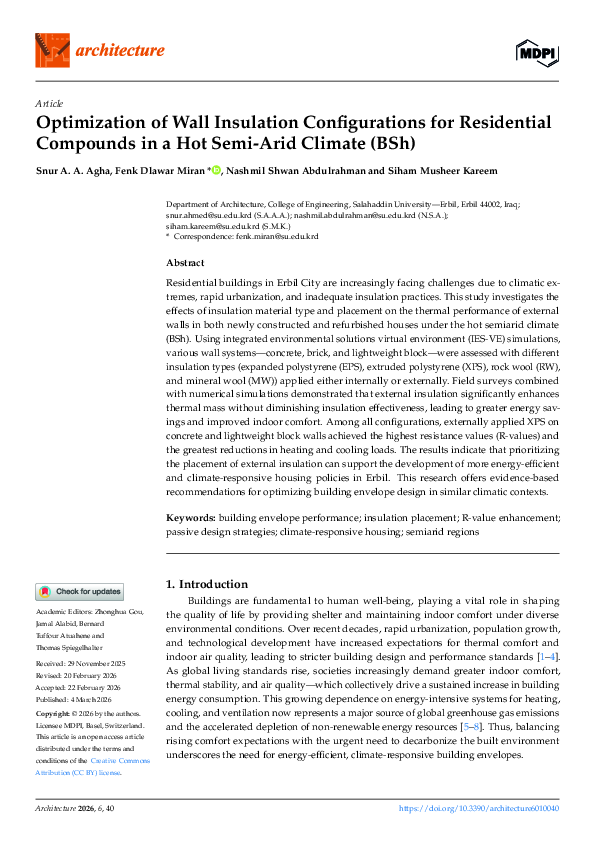 (PDF) Optimization of Wall Insulation Configurations for Residential ...