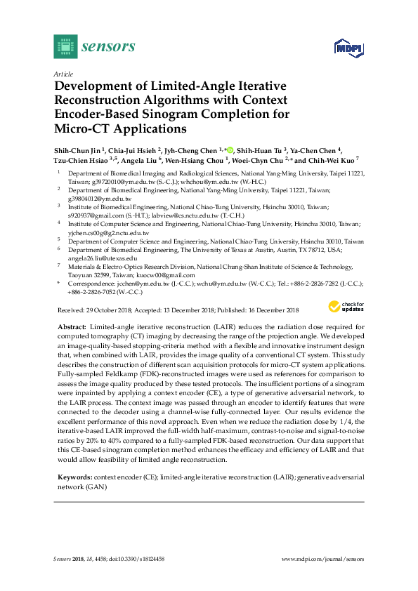 (PDF) Development of Limited-Angle Iterative Reconstruction Algorithms ...
