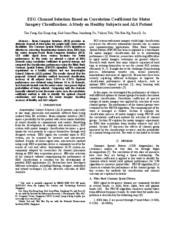 (PDF) EEG Channel Selection Based on Correlation Coefficient for Motor ...