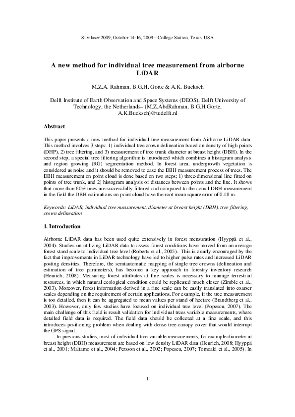 (PDF) A new method for individual tree measurement from airborne LiDAR