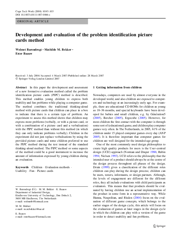 (PDF) Development and evaluation of the problem identification picture ...