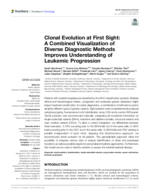 (PDF) Clonal Evolution at First Sight: A Combined Visualization of ...