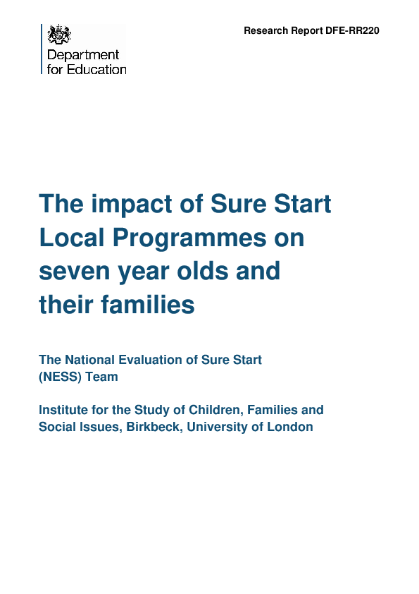 (PDF) The impact of Sure Start local programmes on seven year olds and ...