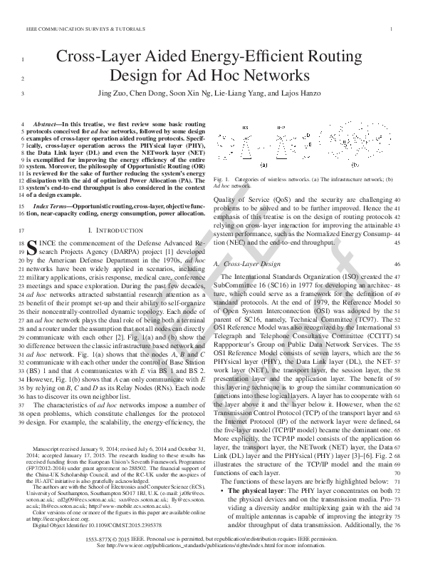 (PDF) Cross-Layer Aided Energy-Efficient Routing Design for Ad Hoc Networks