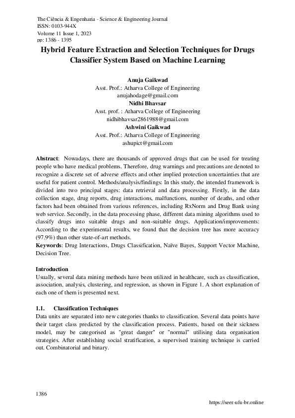 (PDF) Hybrid Feature Extraction and Selection Techniques for Drugs ...