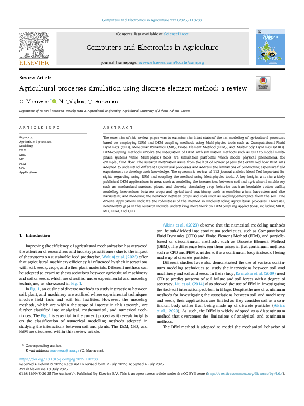 (PDF) Agricultural processes simulation using discrete element method ...