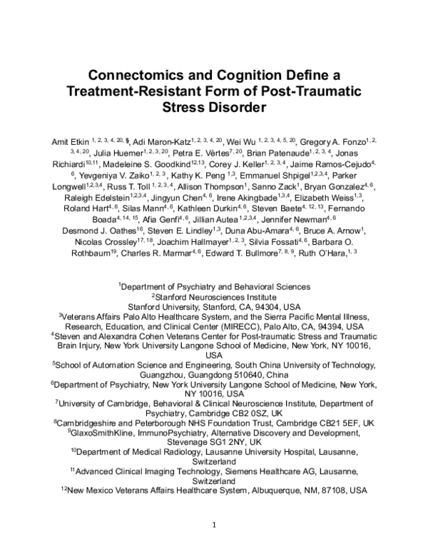 (PDF) Using fMRI connectivity to define a treatment-resistant form of ...