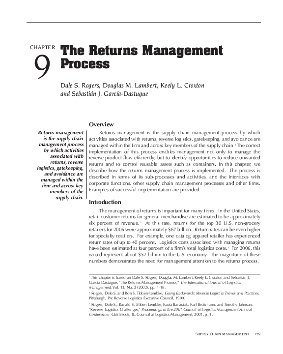 (PDF) The Returns Management Process