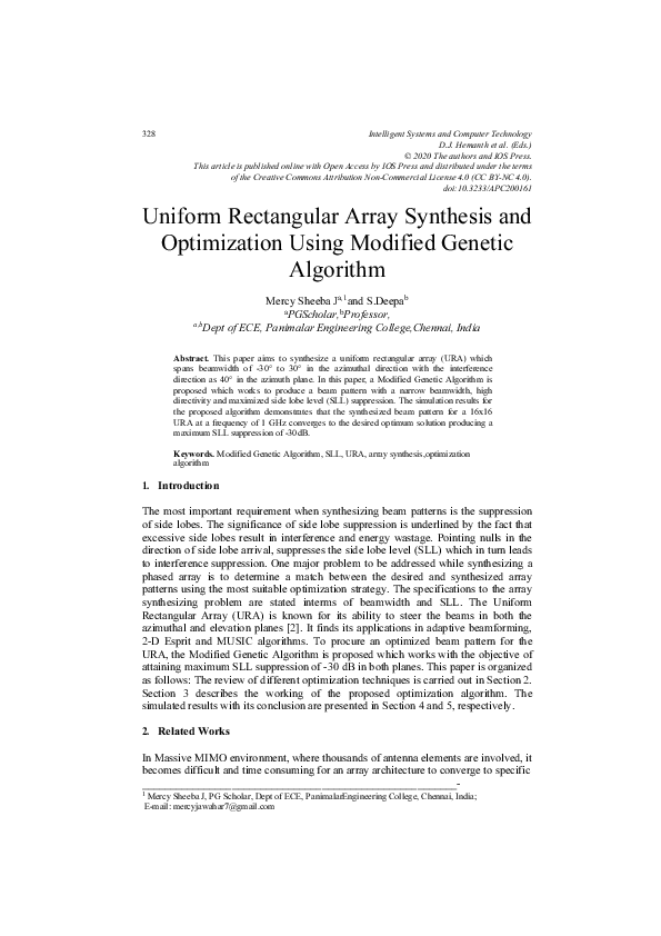 (PDF) Uniform Rectangular Array Synthesis and Optimization Using ...