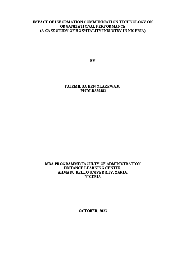 (PDF) Impact of Information and Communication Technology on ...