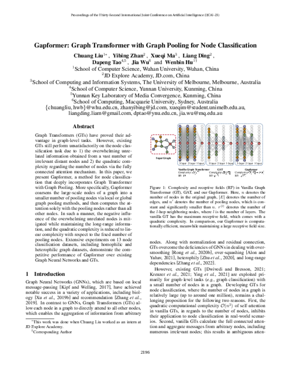 (PDF) Gapformer: Graph Transformer with Graph Pooling for Node ...