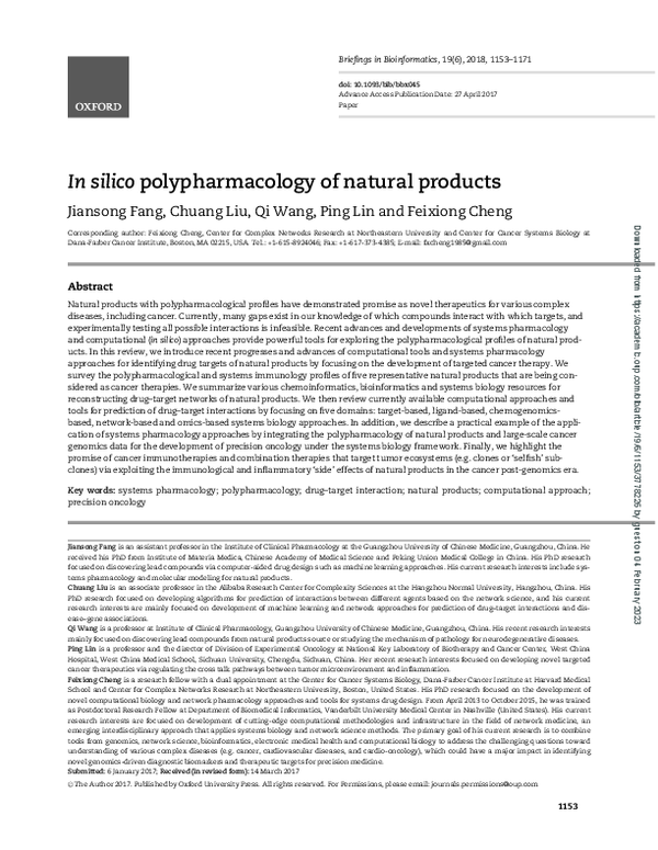 (PDF) In silico polypharmacology of natural products