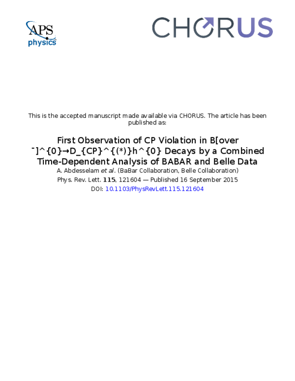 (PDF) First Observation of C P Violation in