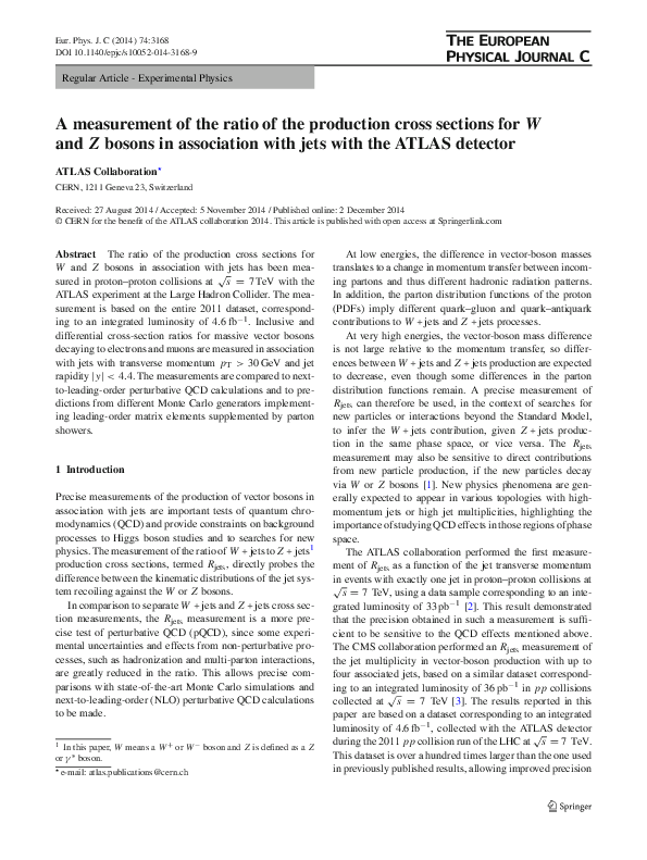 (PDF) A measurement of the ratio of the production cross sections for ...