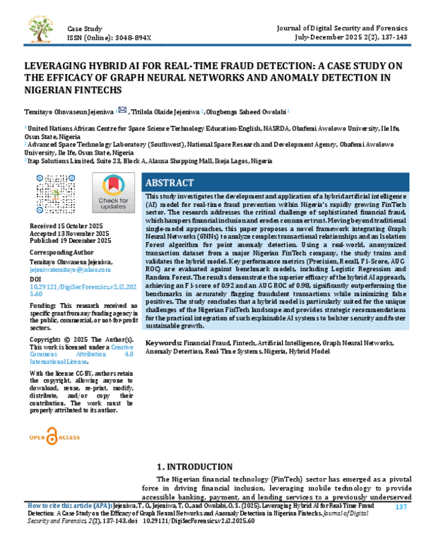 (PDF) LEVERAGING HYBRID AI FOR REAL-TIME FRAUD DETECTION: A CASE STUDY ...