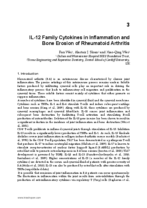 (PDF) IL-12 Family Cytokines in Inflammation and Bone Erosion of ...