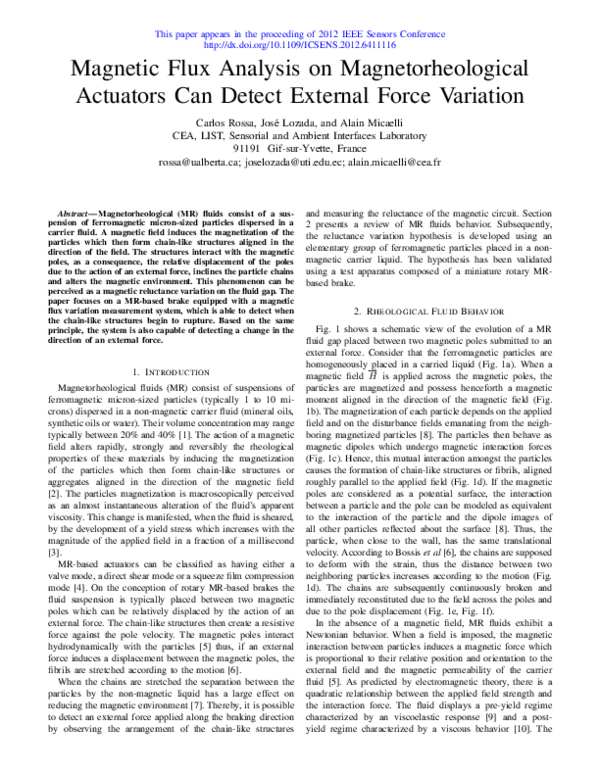 (PDF) Magnetic flux analysis on magnetorheological actuators can detect ...