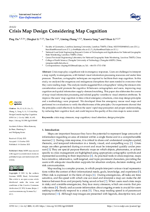 (PDF) Crisis Map Design Considering Map Cognition