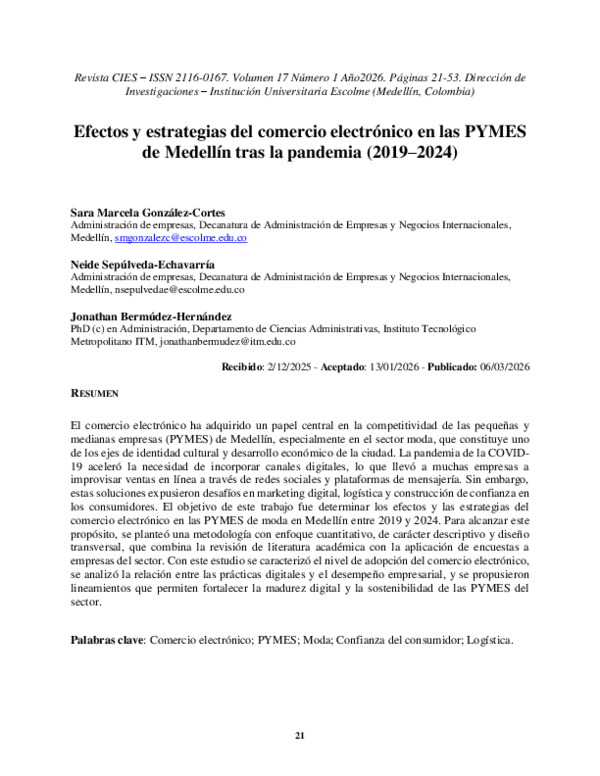 (PDF) Efectos y estrategias del comercio electrónico en las PYMES de ...