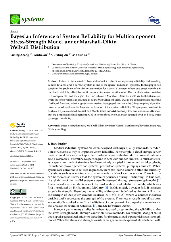 (PDF) Bayesian Inference of System Reliability for Multicomponent ...