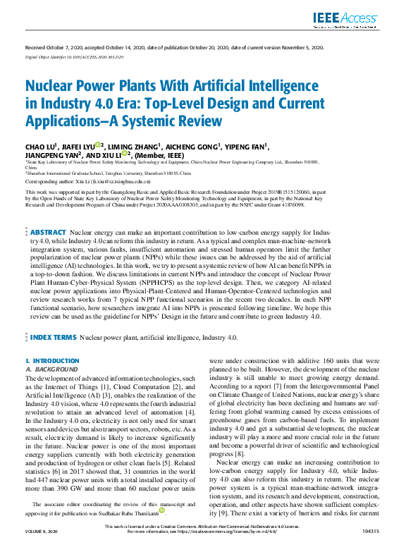 (PDF) Nuclear Power Plants With Artificial Intelligence in Industry 4.0 ...