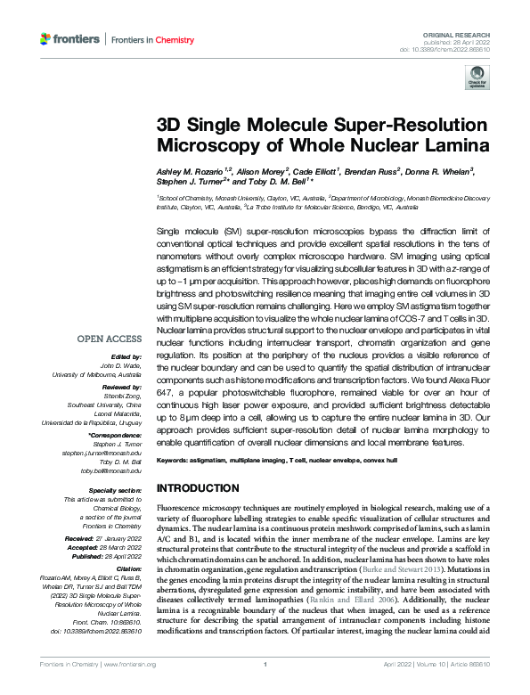 (PDF) 3D Single Molecule Super-Resolution Microscopy of Whole Nuclear ...